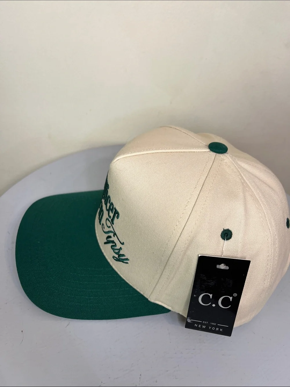 C.C Cream and Green 'I'm Nicer When I'm Tipsy' Cap NEW